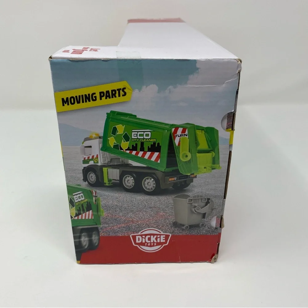 Dickie City Mercedes Actros Garbage Truck 10” Opening Parts Lights & Sounds, NEW